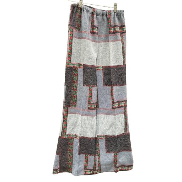 70's Hippie, Disco, Boho Bell bottom Checker Pants, Small - Picture 2 of 6